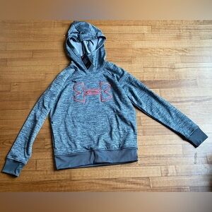 NWT Under Armour Hoodie Womens Small Gray Loose ColdGear Sweatshirt High Neck